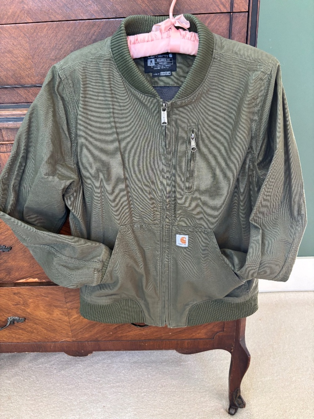 Carhartt Khaki/Green Relaxed Fit Bomber Jacket women’s Medium